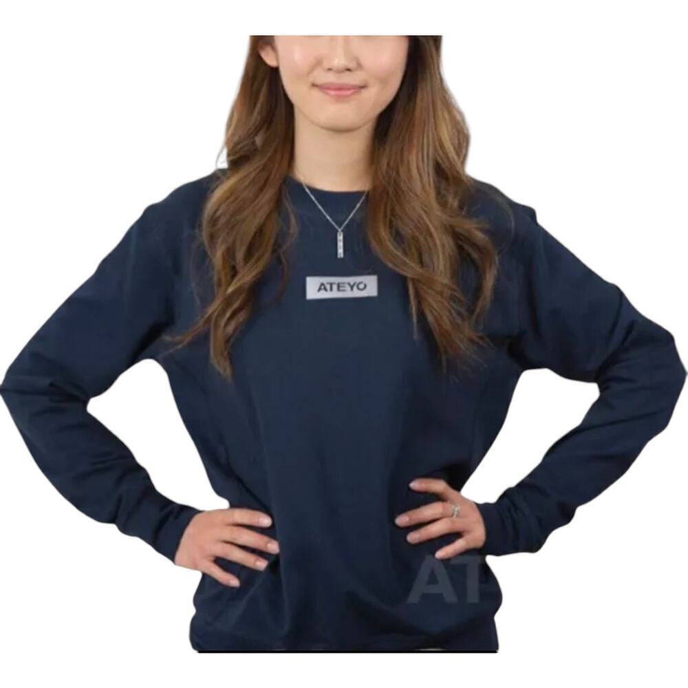 Ateyo Duo Gaming Pullover Sweater - Unisex Crewneck Sweatshirt - Navy Blue - M‎